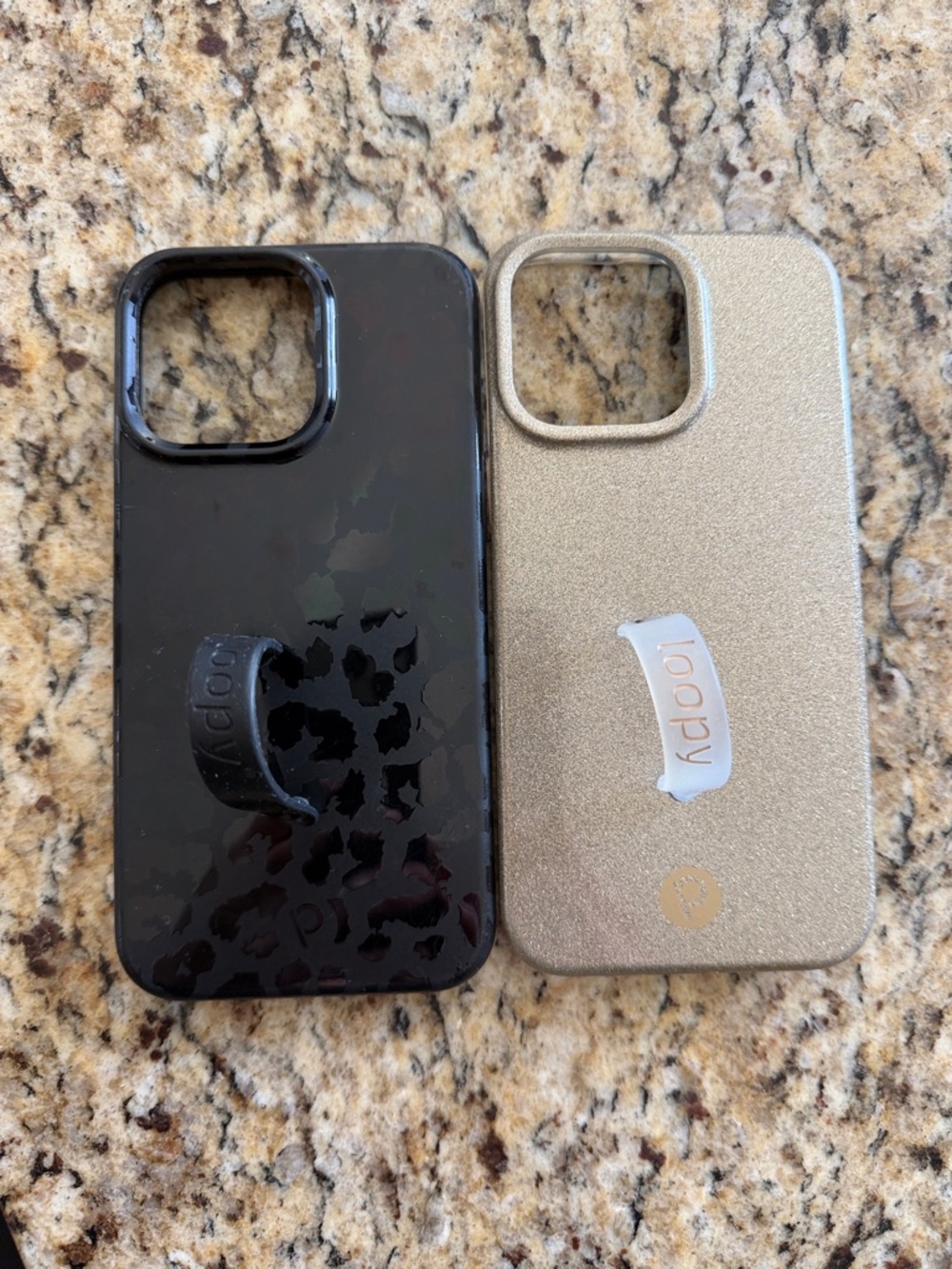 Loopy Case Dual Pack Phone Grip Cases - Black & Gold for iPhone 16 Pro Max
